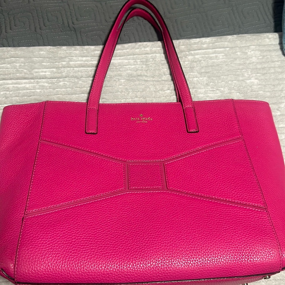 Pink Kate Spade bridge place Francesca bow tote
